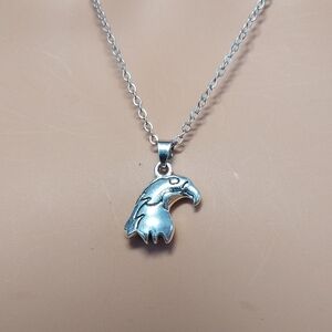 💚5/$25 Dainty Eagle Head Silvertone Necklace Pendant EFFY